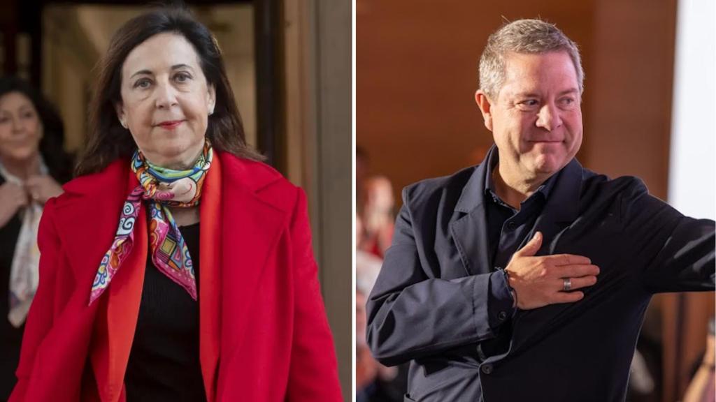 La ministra de Defensa, Margarita Robles y el presidente de Castilla-La Mancha, Emiliano García-Page.
