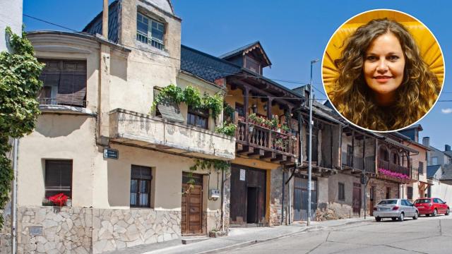 Una imagen de Bembibre junto a una imagen de la alcaldesa, Silvia Cao