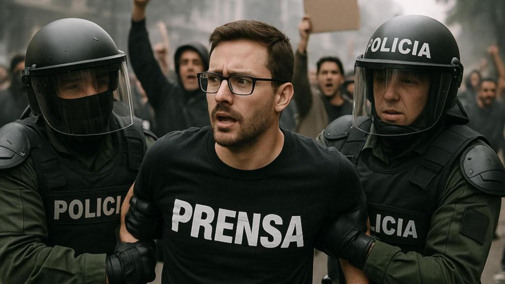 El periodista fue arrestado mientras transmitía una protesta en Georgia.