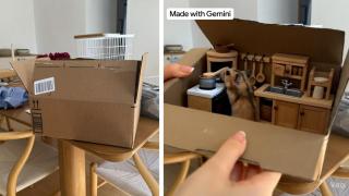 Un vídeo generado por la IA de Gemini (der) a partir de una foto (izq)