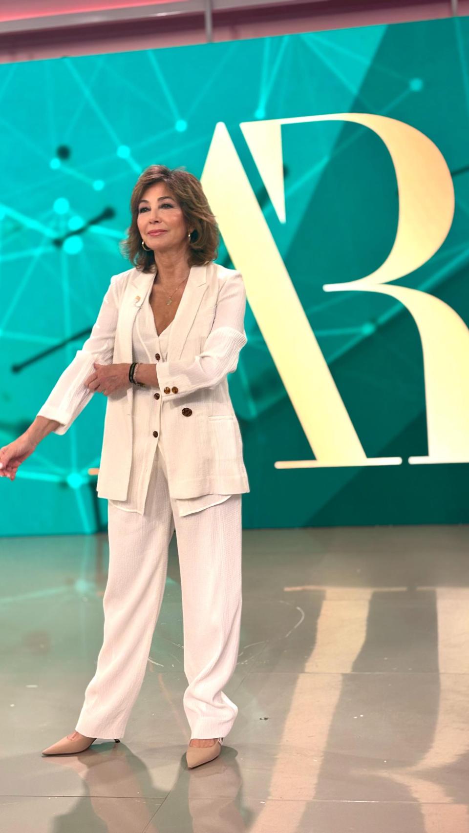 La mítica conductora de televisión durante la grabación de uno de sus programas.