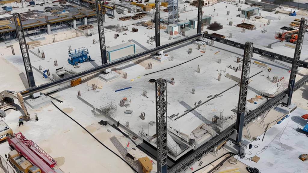 Momento de la construcción en 3D de las escuelas de Catar.