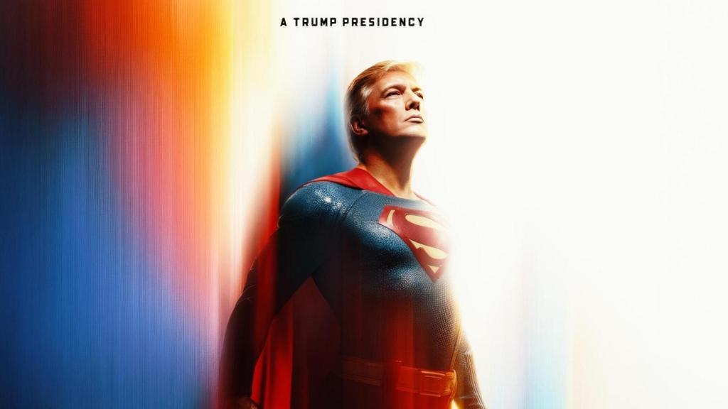 El montaje difundido por la Casa Blanca que muestra a Trump como Superman.