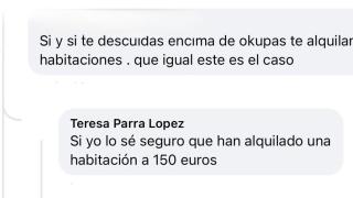 Mensaje en un grupo de Facebook