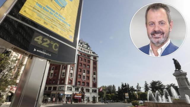Imagen de una ola de calor en León junto a otra del meteorólogo José Miguel Viñas