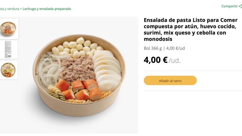 Ensalada de pasta listo para comer.