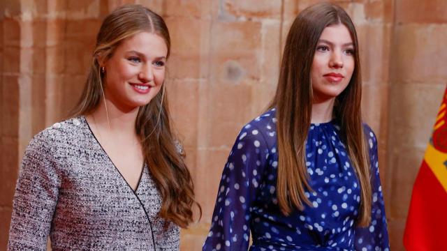 La princesa Leonor y la infanta Sofía en el Hotel Reconquista de Oviedo el pasado octubre.