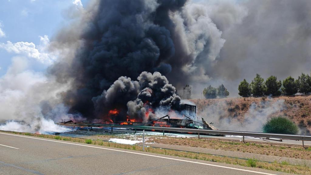 El accidente ocurrido en la A-23, sentido Teruel.
