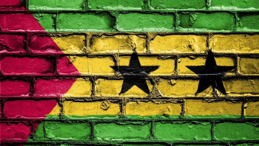 La bandera de Santo Tomé y Príncipe.