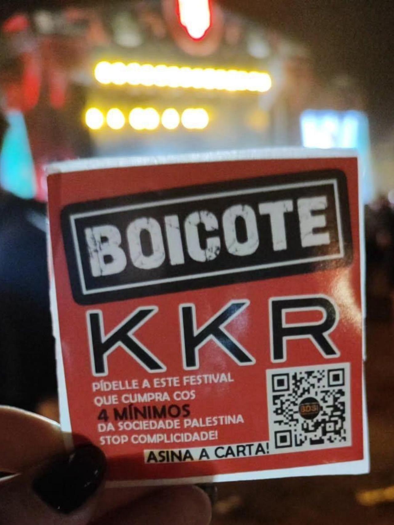 Pegatinas de Palestina repartidas durante el Resurrection Fest.