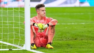 Ter Stegen, cabizbajo tras haber encajado un gol.