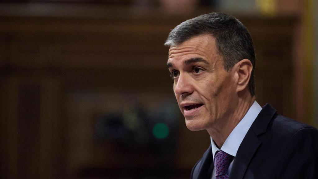 El presidente del Gobierno, Pedro Sánchez, durante una intervención.