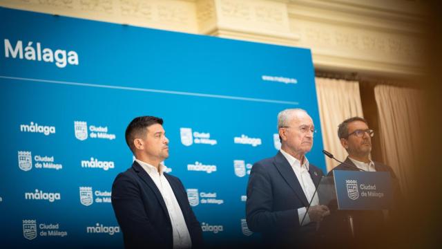 Rueda de prensa en la que el alcalde de Málaga ha anunciado la renuncia al Mundial 2030.
