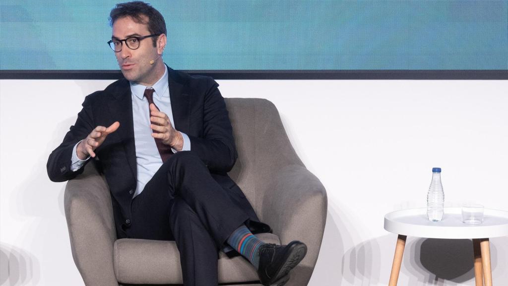 El ministro de Economía, Comercio y Empresa, Carlos Cuerpo interviene durante el ‘Foro ICEX 2025’, en la Nave Madrid.