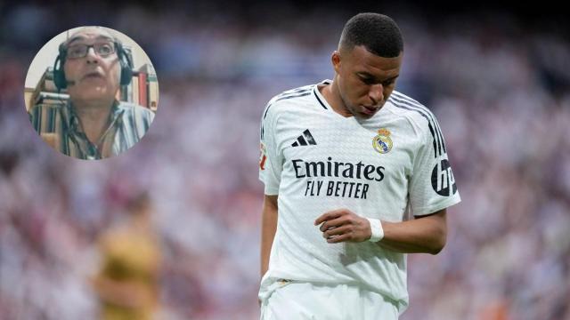 Kylian Mbappé y el periodista José Miguel Villarroya.