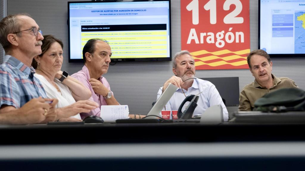 Jorge Azcón, en la reunión del Cecopi