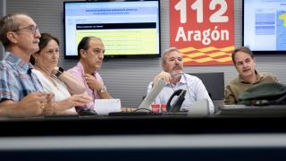 Jorge Azcón, en la reunión del Cecopi