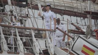 La princesa Leonor llega a Marín (Pontevedra) y finaliza su crucero de instrucción a bordo de Elcano
