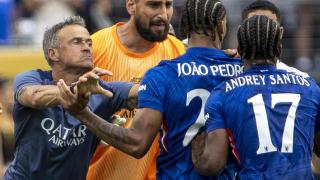 Luis Enrique, en el momento de la agresión a Joao Pedro