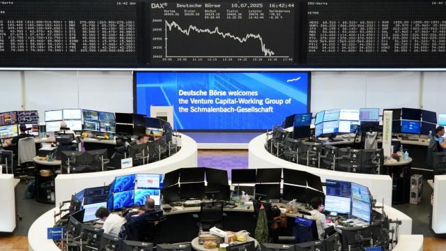 Interior de la Bolsa de Fráncfort.