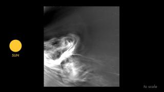 Eyección de masa coronaria en una imagen de la sonda.