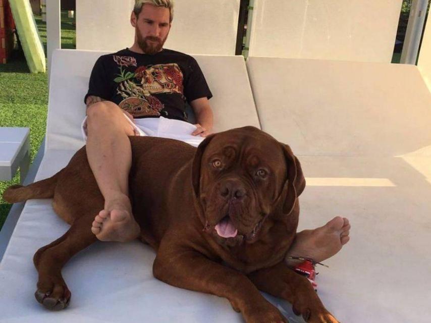 Messi con su perro.