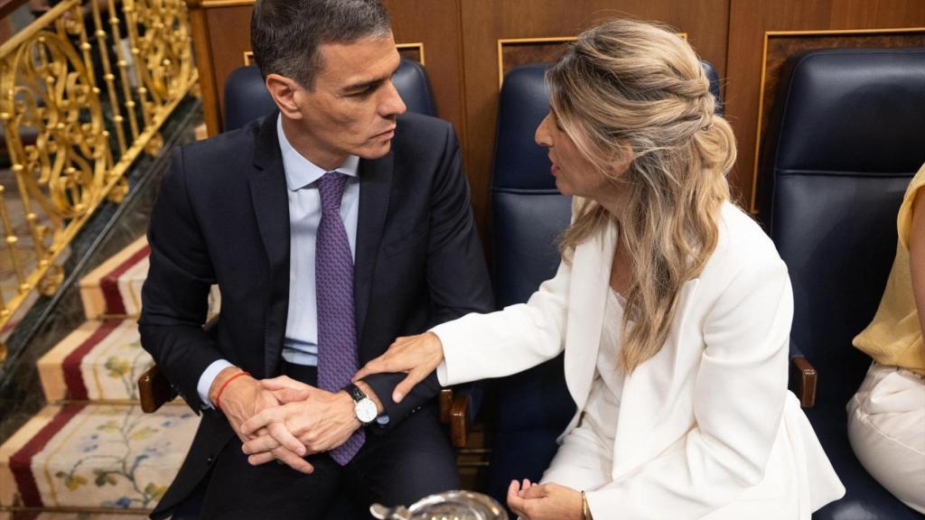 El presidente del Gobierno, Pedro Sánchez y la vicepresidenta segunda y ministra de Trabajo, Yolanda Díaz.
