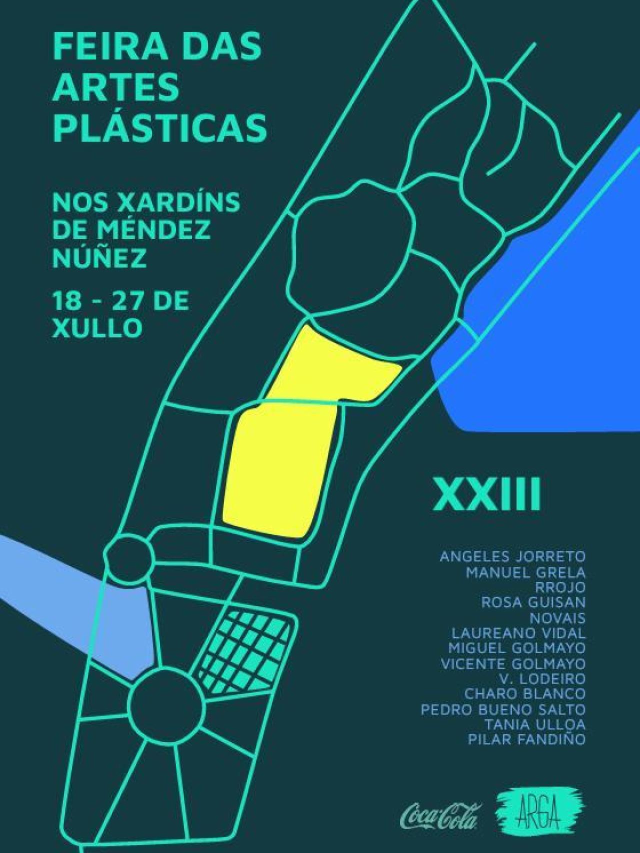 Cartel de la Feria de Artes Plásticas en A Coruña.