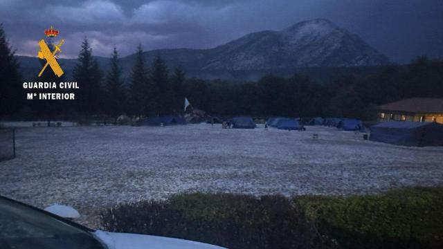 Imagen del campamento tras la granizada