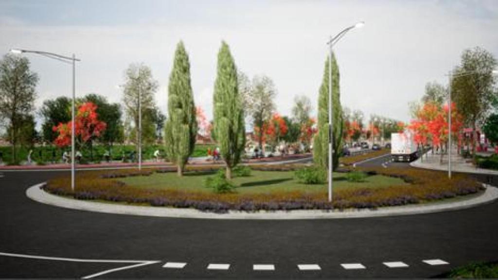 Infografía de la actuación en la N-232 en Utebo una vez finalizada.