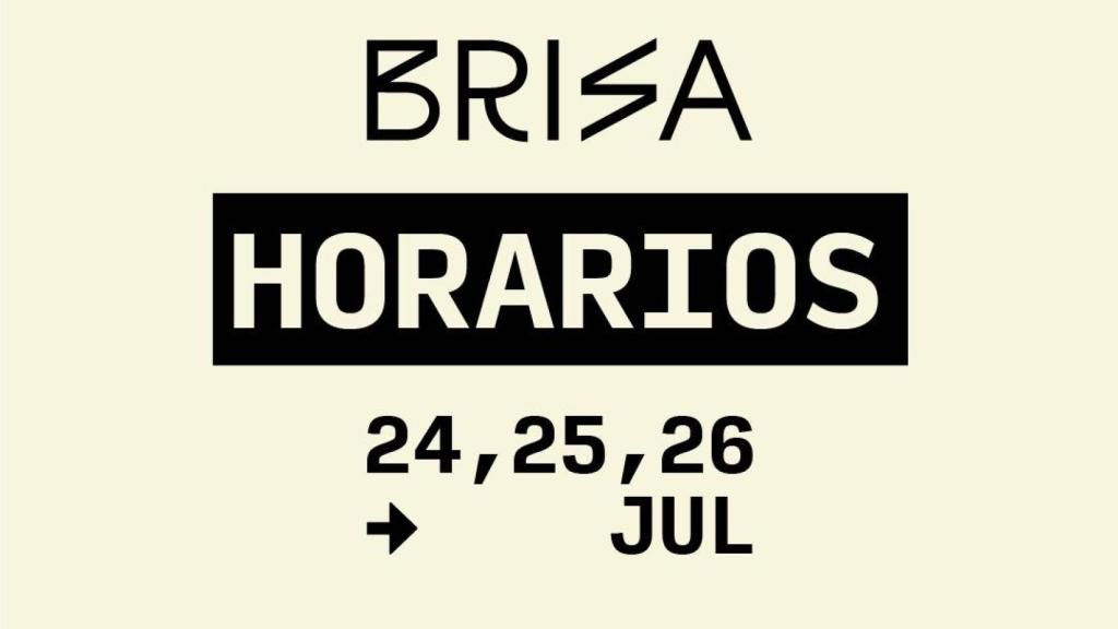 Cartel de los horarios del Brisa Festival 2025.