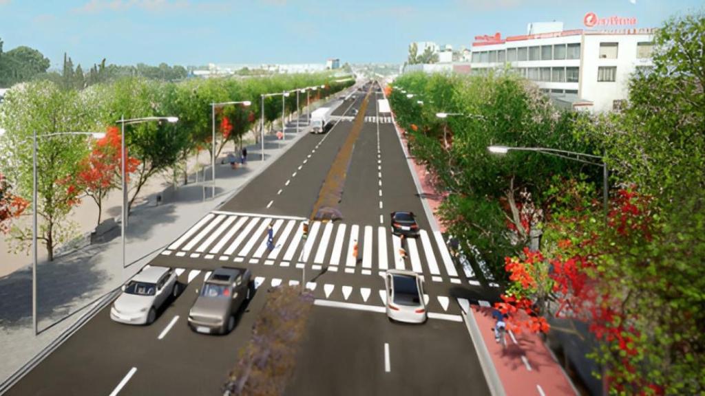 Infografía de la actuación una vez finalizadas las obras en la N-232 en Utebo.