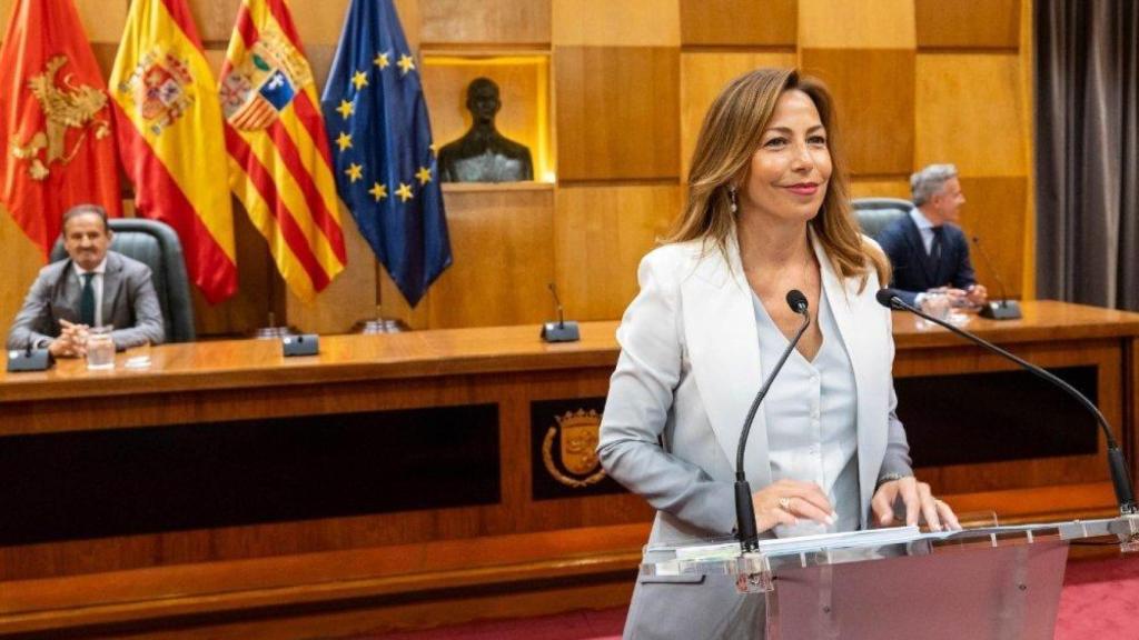 La alcaldesa de Zaragoza, Natalia Chueca, en el pasado Debate sobre el estado de la ciudad.
