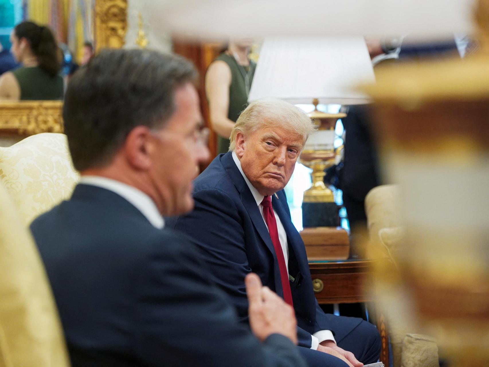 Donald Trump recibe a Mark Rutte, esta tarde, en la Casa Blanca.