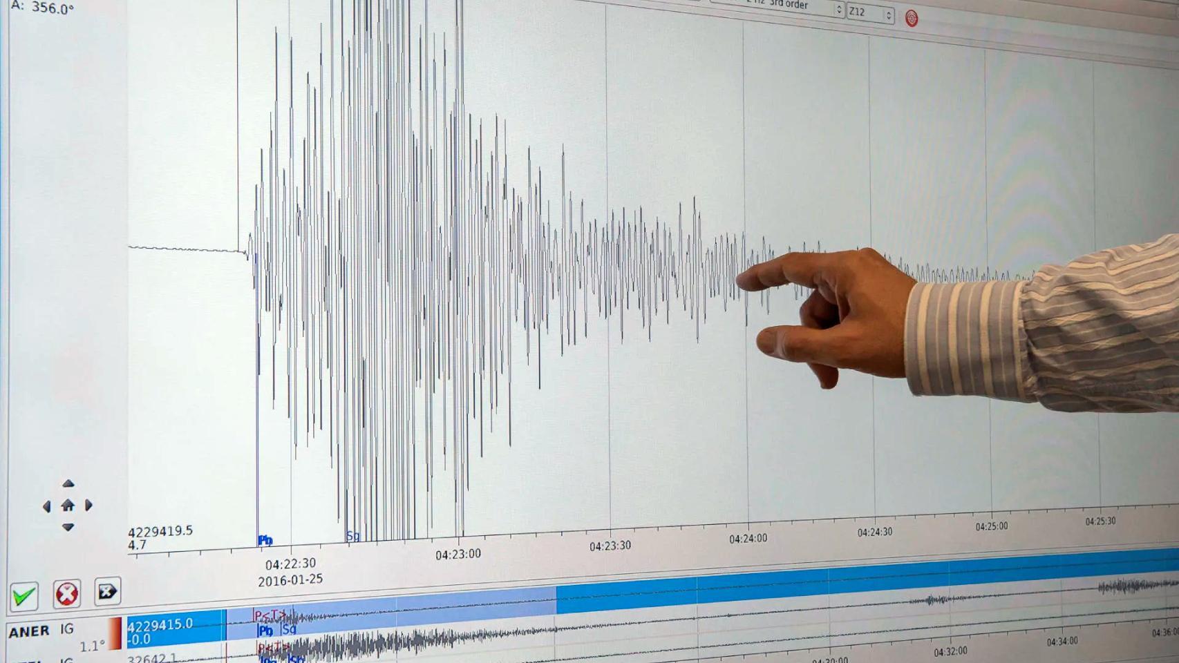 Imagen de archivo de la gráfica de un terremoto.