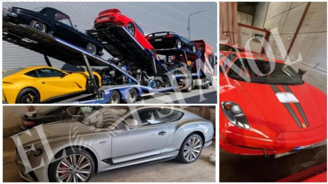 Algunos de los vehículos hallados por los investigadores.