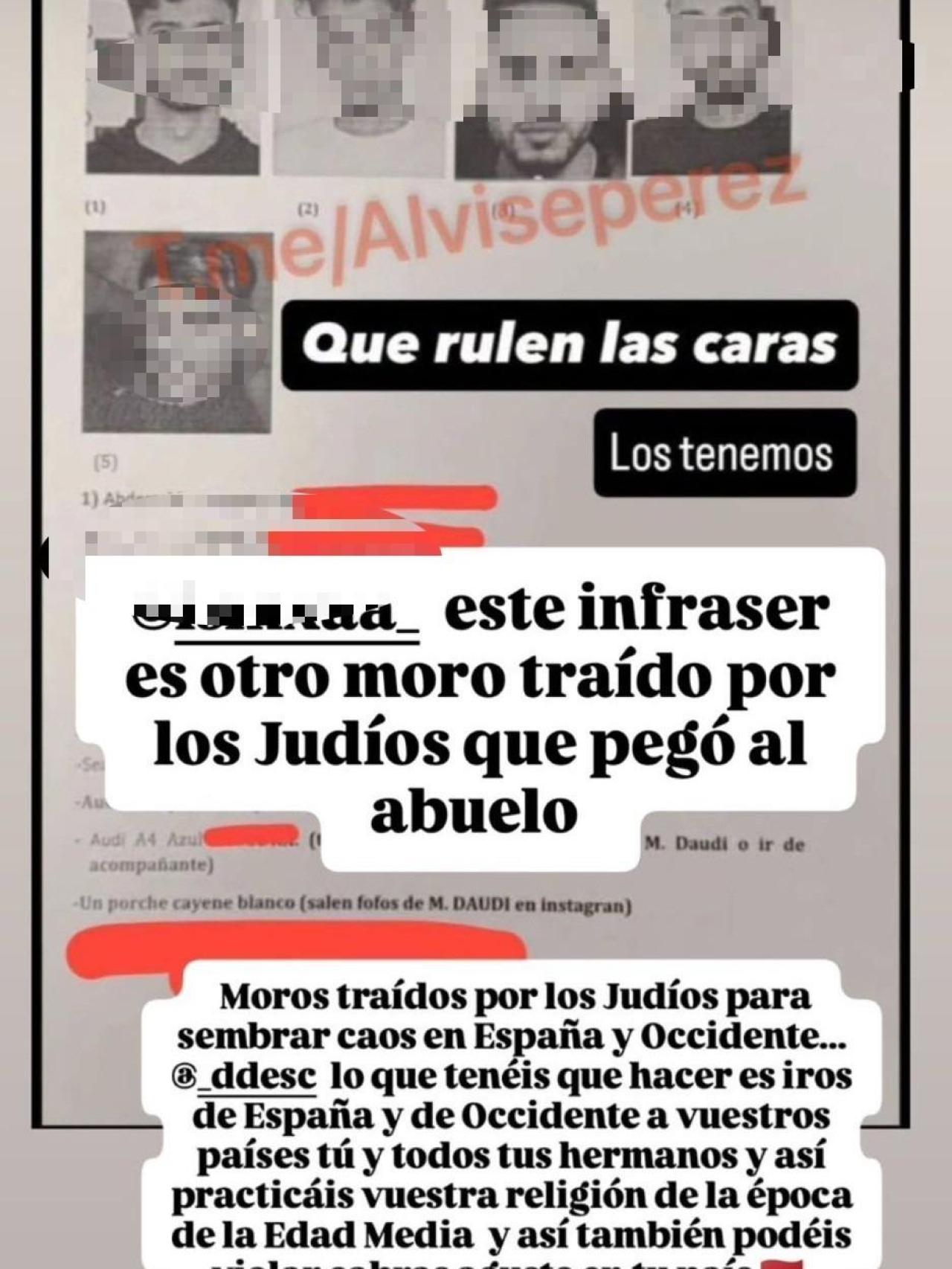 La ficha policial que se viralizó acusando a cinco marroquíes de la paliza a Domingo, los cuales no tienen nada que ver con la agresión.