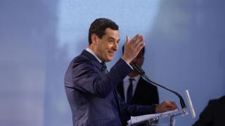 El presidente de la Junta de Andalucía, Juanma Moreno, este martes.