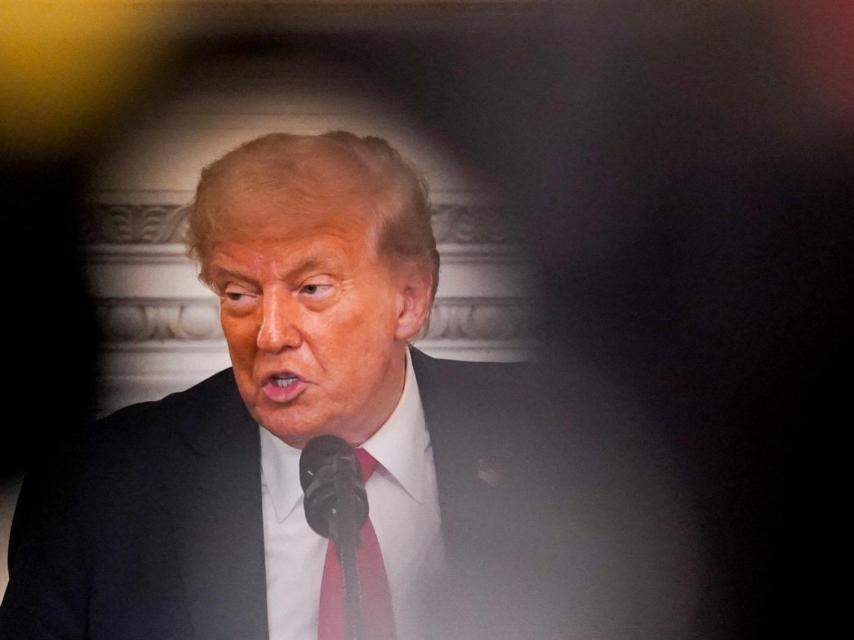 El presidente de Estados Unidos, Donald Trump, habla durante el almuerzo de la Oficina de la Fe de la Casa Blanca en la Casa Blanca en Washington, D.C., Estados Unidos, 14 de julio de 2025.