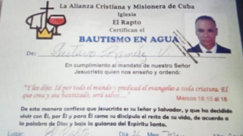 Certificado de misionero.