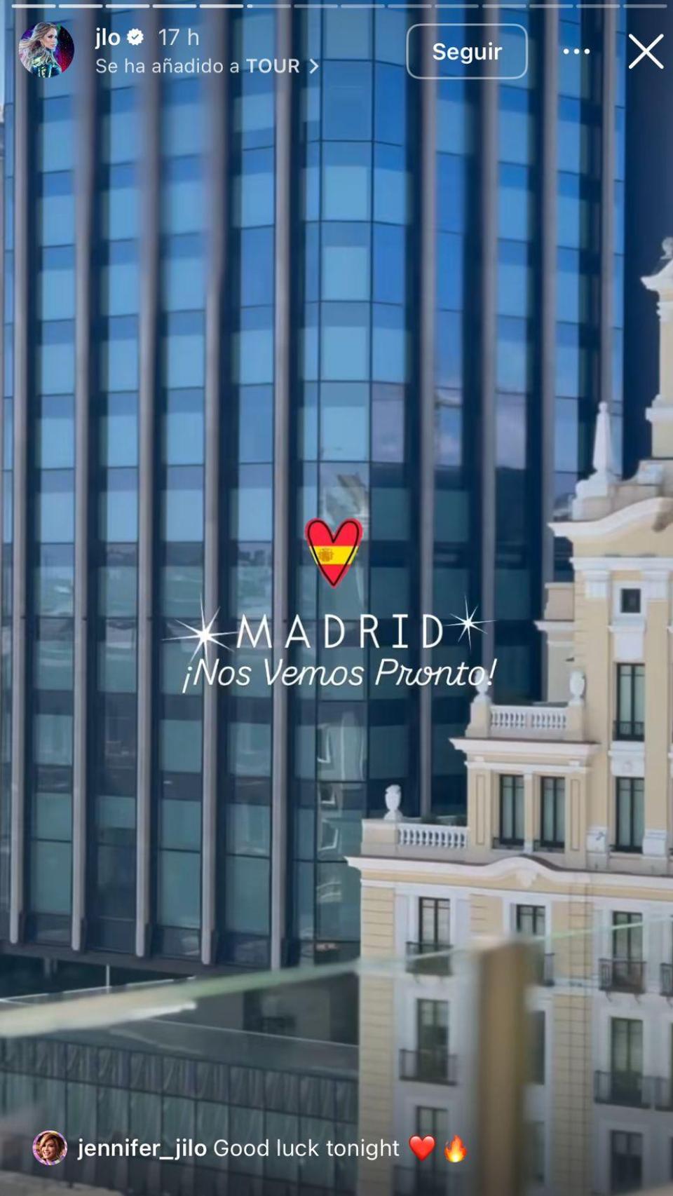 El vídeo compartido por Jennifer López en sus 'stories' de Instagram.