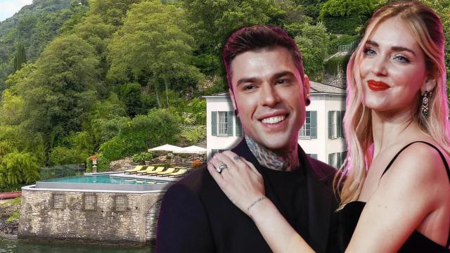 Fedez y Chiara Ferragni junto a Villa Matilda en un montaje de JALEOS.