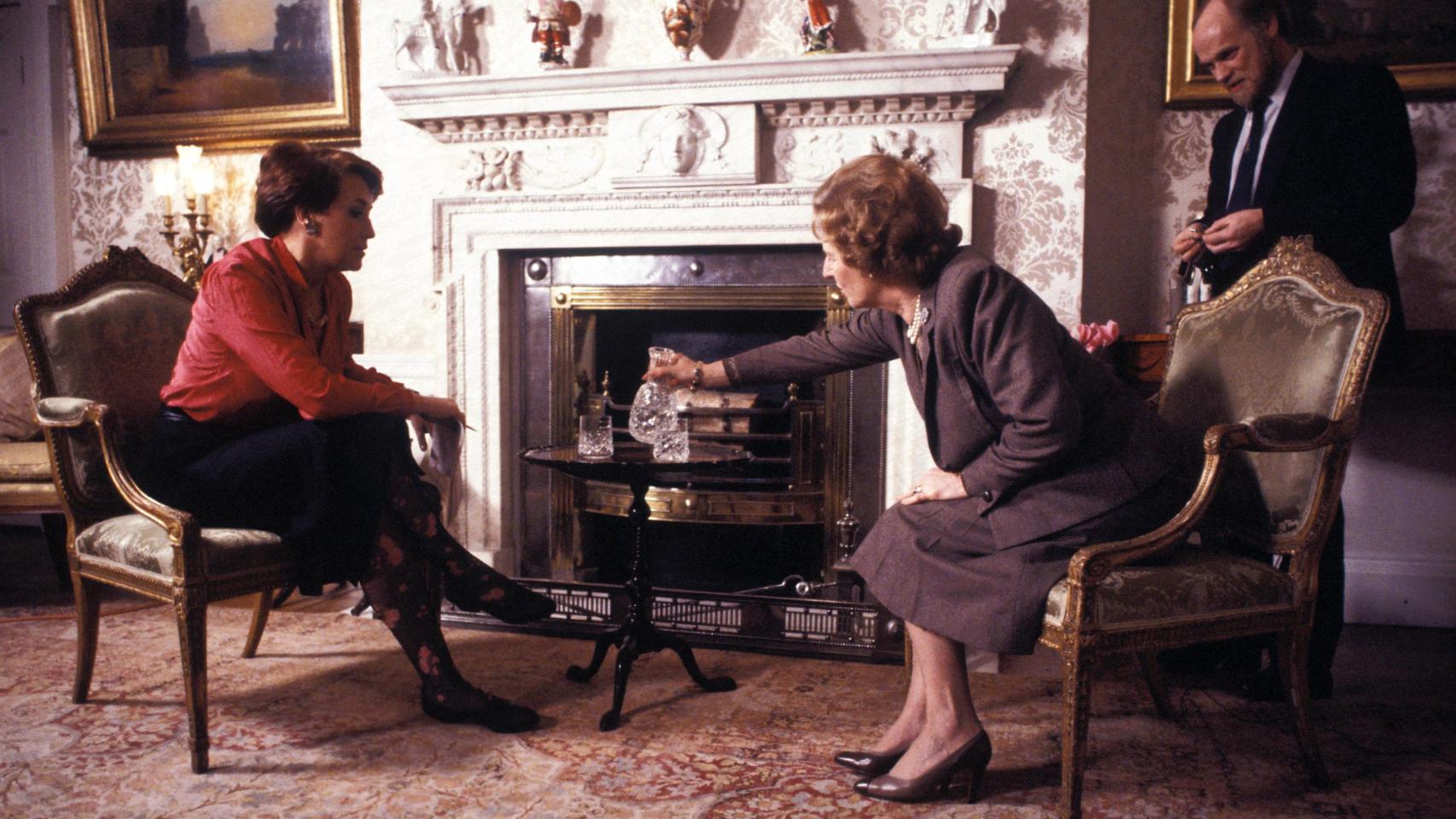 Una periodista en 1985 con Margaret Thatcher.