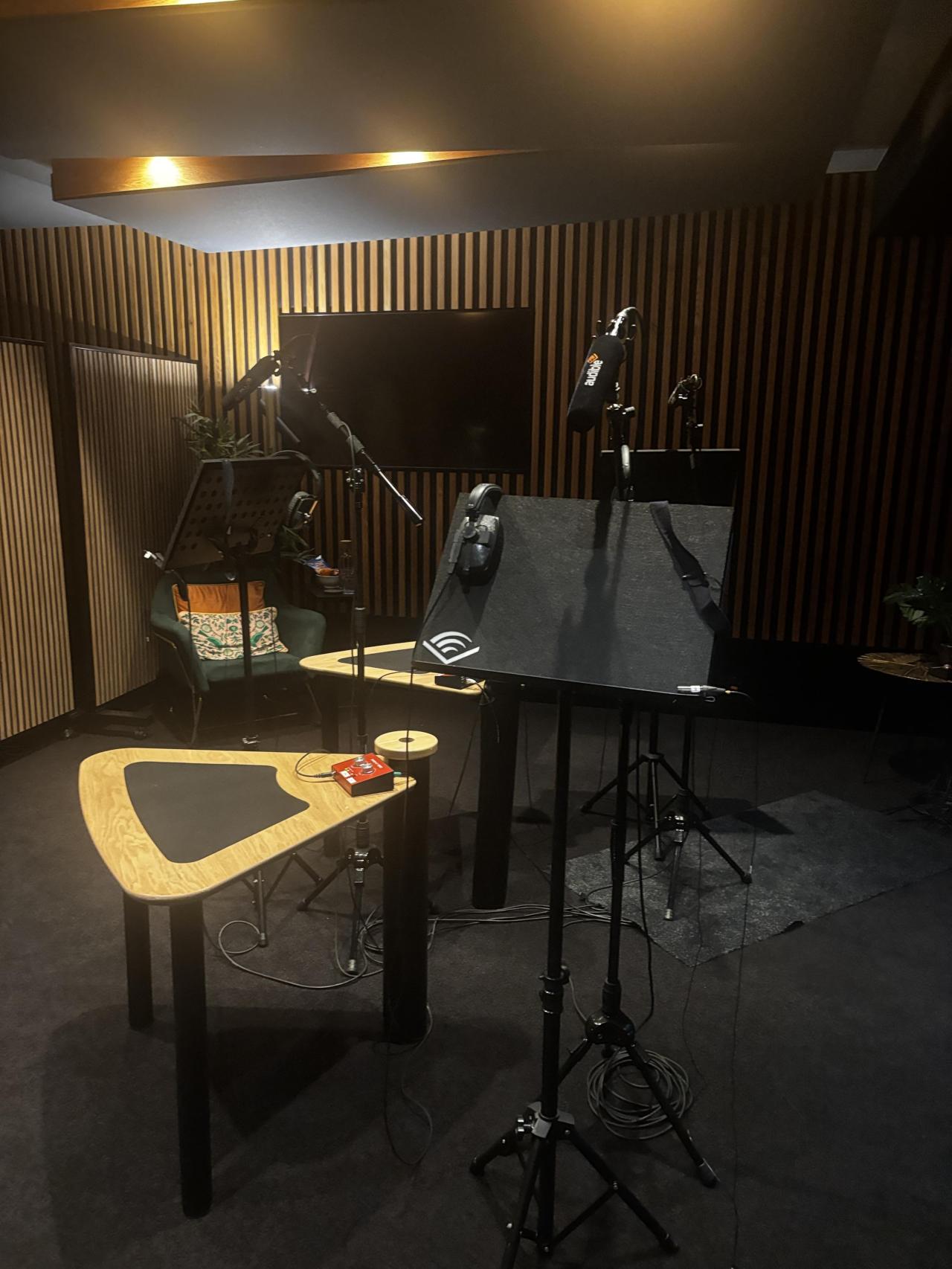 Uno de los estudios de grabación de Audible UK en Londres.