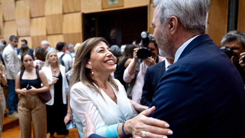Natalia Chueca y Jorge Azcón, antes del Debate sobre el Estado de la Ciudad