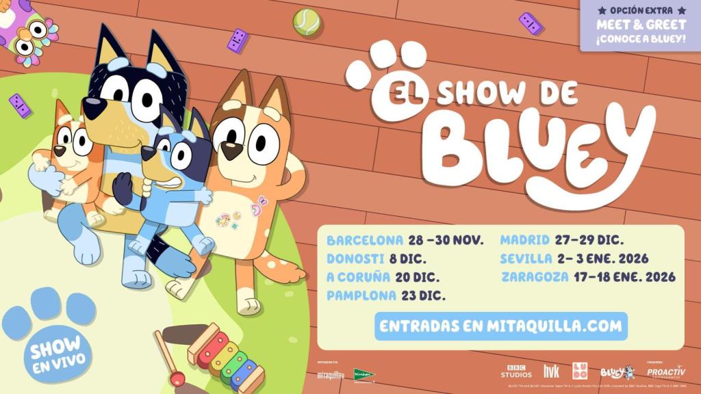 El espectáculo teatral de 'Bluey' regresa a A Coruña el 20 de diciembre.