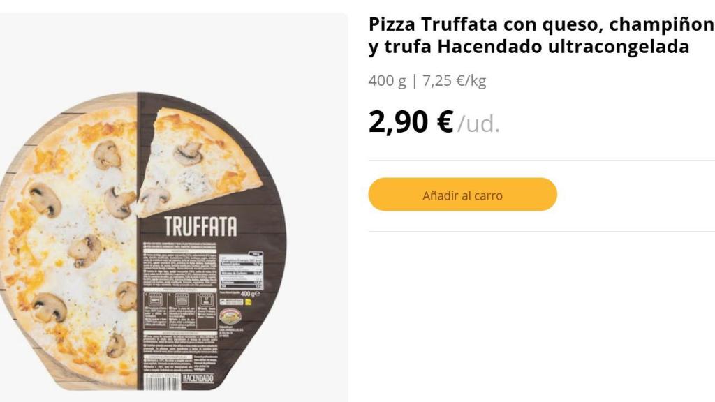 Pizza truffata con queso.