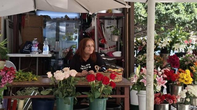 Toñi, florista en Málaga.