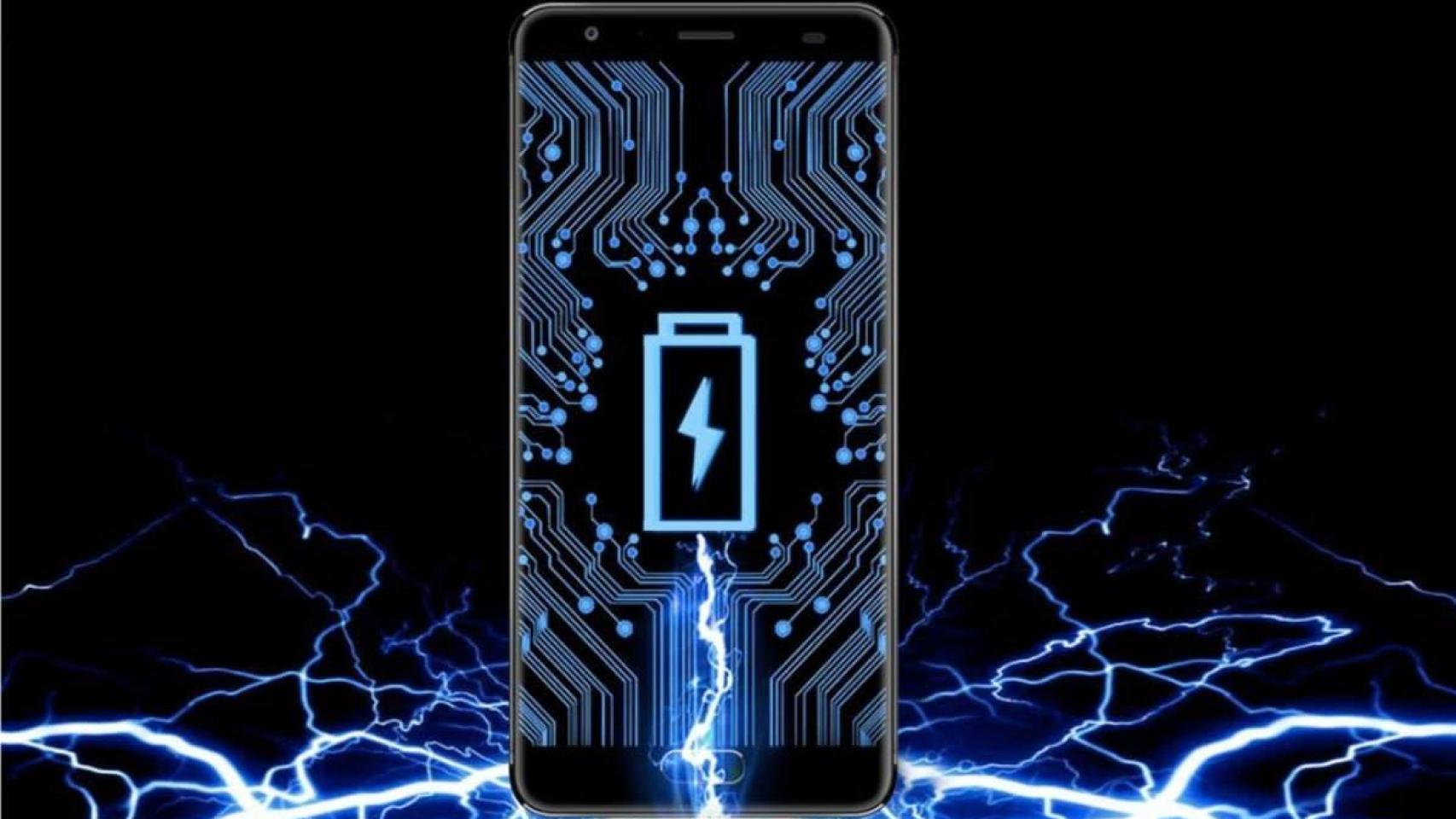 Ilustración de un móvil cargándose