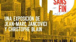 Carte de la exposición 'Le Monde Sans Fin', en  la Alianza Francesa de Málaga.